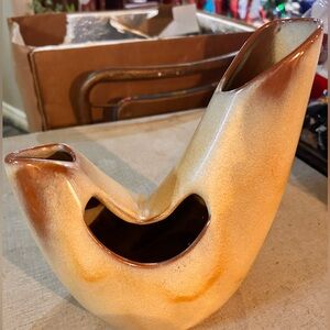 Vintage MCM Frankoma Triple Vase, Art Pottery